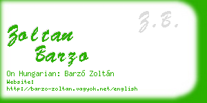 zoltan barzo business card