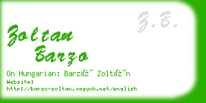 zoltan barzo business card